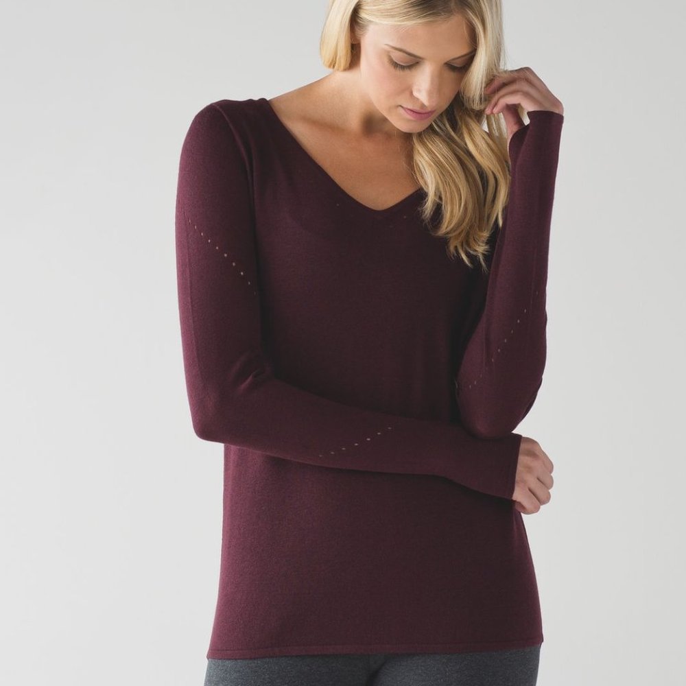 Lululemon Yin Time Long Sleeve Sweater Bordeaux